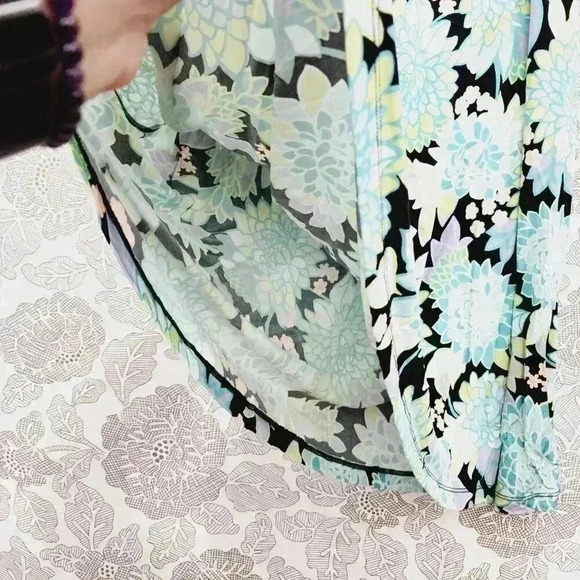 kate spade Slip Maxi Dress Keyhole Cap Sleeve Floral Stretched Size XS - Picture 6 of 8